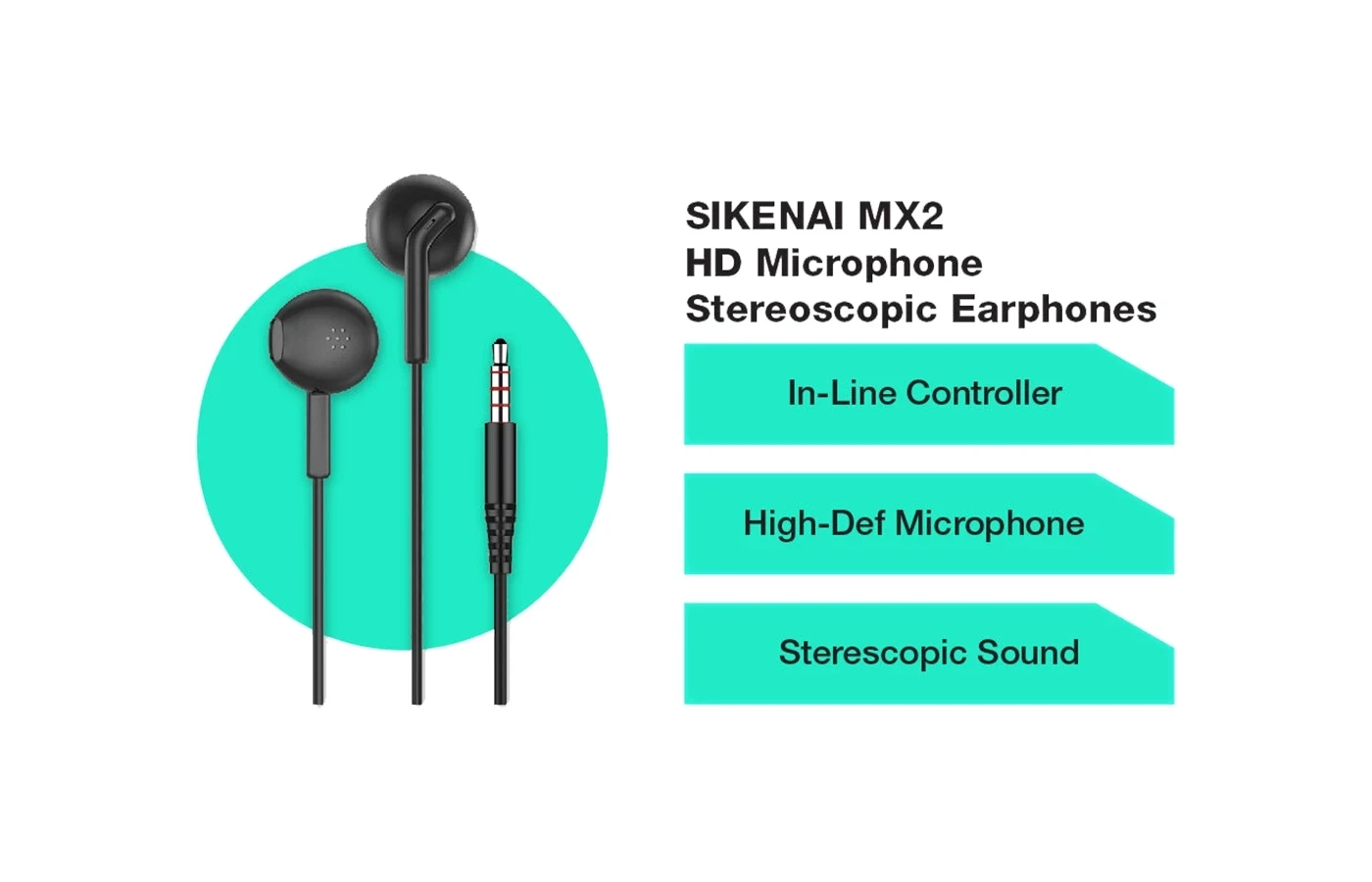 SIKENAI MX2 In-Line Earphones with HD Microphone