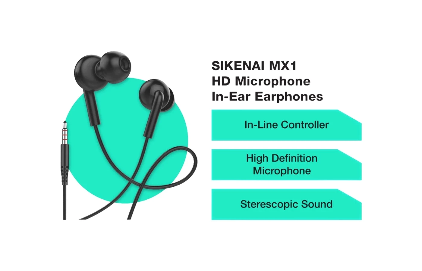 SIKENAI MX1 Wired Earphones with Noise Reduction