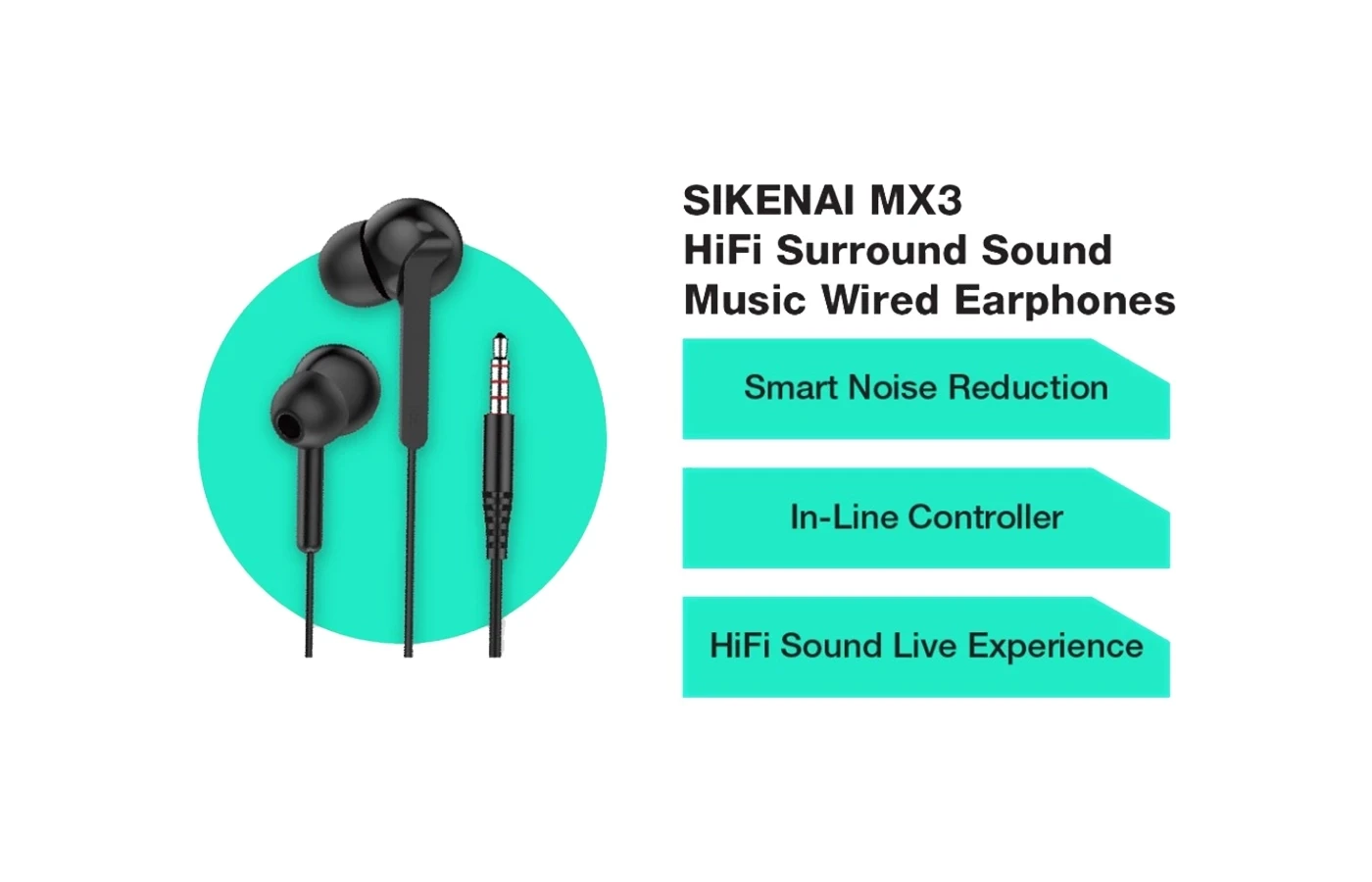 SIKENAI MX3 Noise Reduction In-Ear Wired Earphones