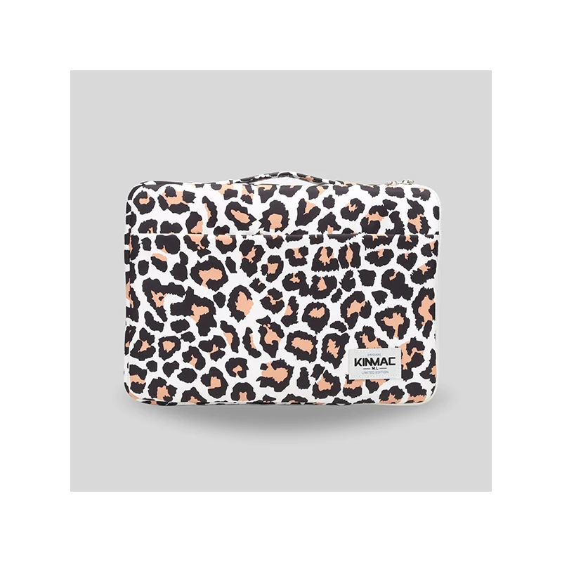 Kinmac 360° 15.6 inch Cushion Protective Waterproof Laptop Sleeve Brown Leopard