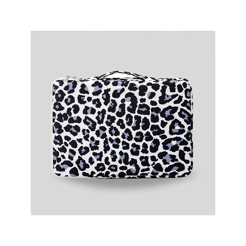 Kinmac 360° 15.6 inch Cushion Protective Waterproof Laptop Sleeve Gray Leopard