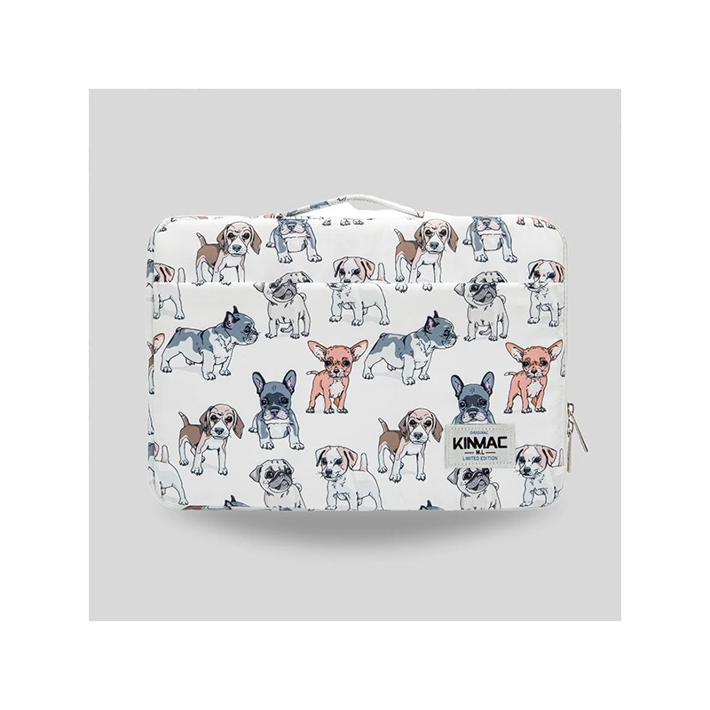 Kinmac 360° 15.6 inch Cushion Protective Waterproof Laptop Sleeve White Dog