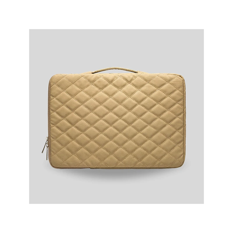 Kinmac 360° 15.6 inch Cushion Protective Waterproof Laptop Sleeve Embroidery Khaki