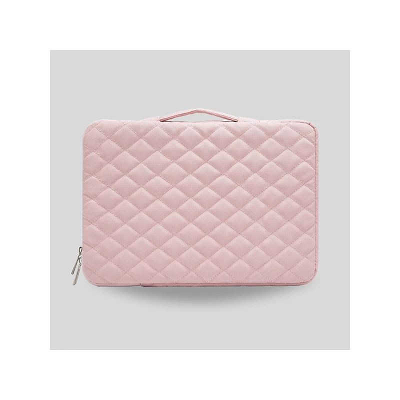 Kinmac 360° 15.6 inch Cushion Protective Waterproof Laptop Sleeve Embroidery Pink