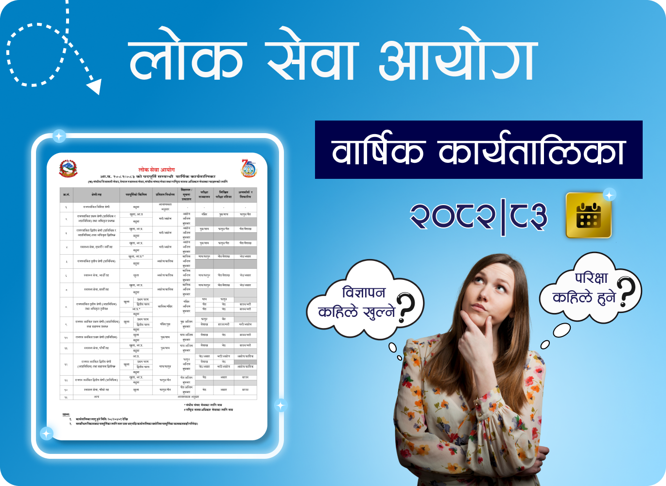 Lok Sewa Aayog Barsik Karyatalika 82/83 (Annual Recruitment Schedule 2082/83)