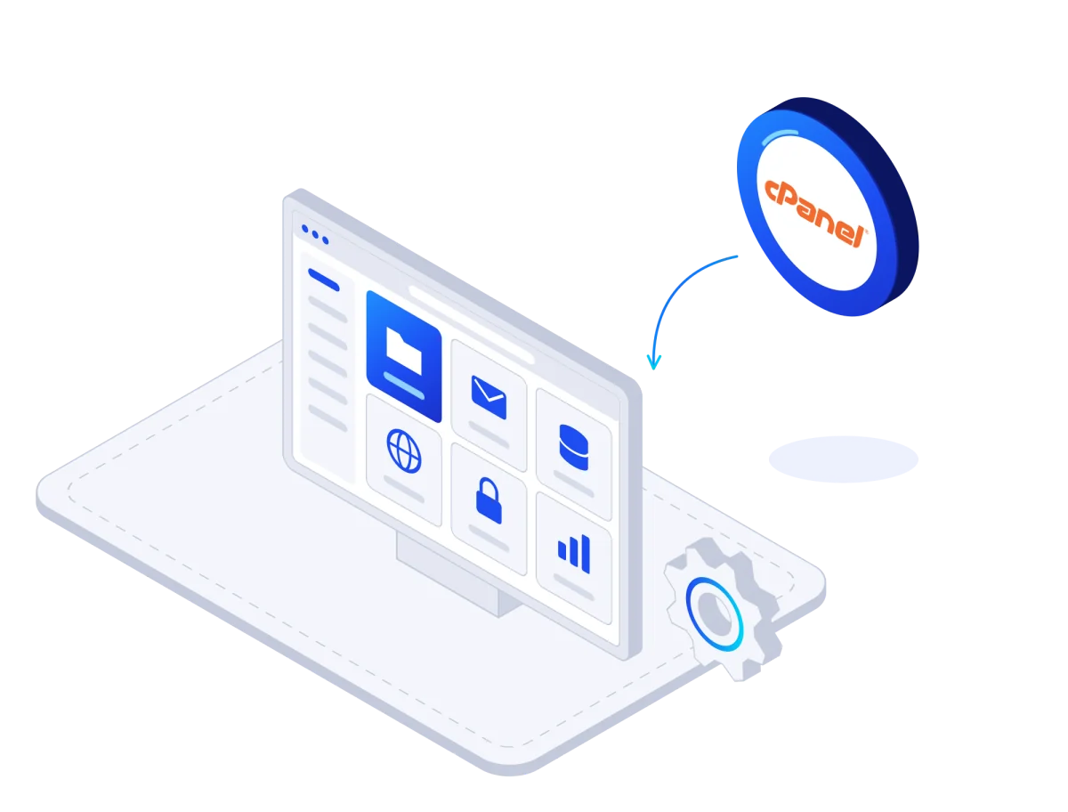 cPanel control panel for managing files, email, domains and databases
