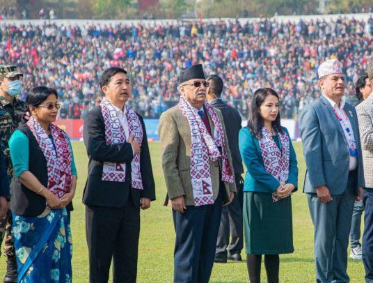 कीर्तिपुर मैदानमा फ्लडलाइट र स्कोरबोर्ड जडान गर्ने काम मेरो नेतृत्वमा अघि बढेको हो : प्रचण्ड