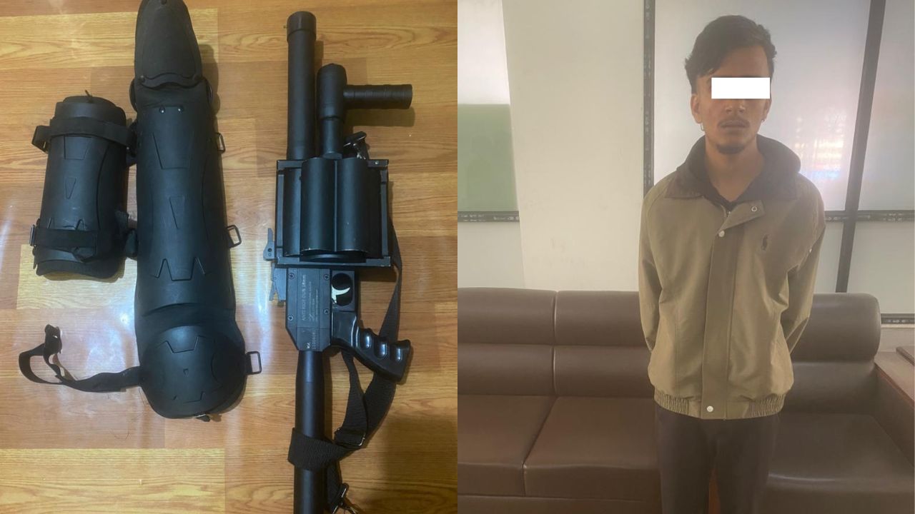 ग्यास गन सहित एक जना पक्राउ