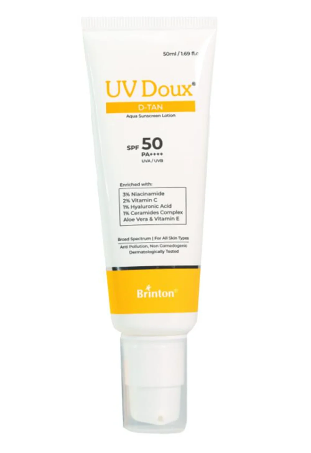UV Doux D-Tan Aqua Sunscreen Lotion SPF50 PA++++ 50ml