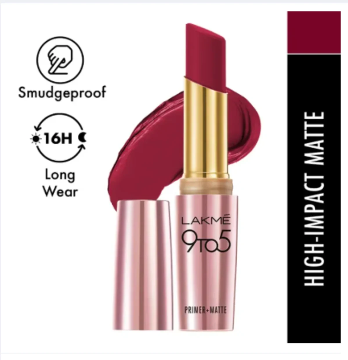 Lakme 9 To 5 Primer+Matte MP6 Deep Wine Lipsticks - 3.6gm
