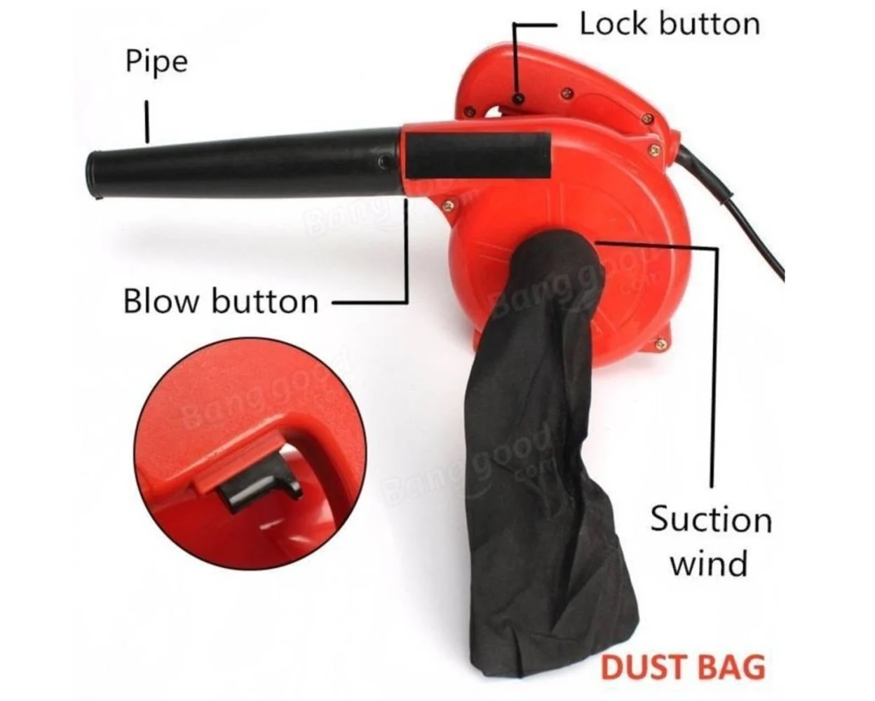 2 In 1 Portable Electric Air Blower Vacuum Cleaner Dust Remover.