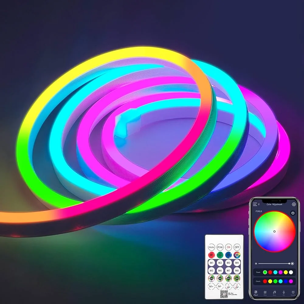 5 Meter RGB LED Neon Rope Light – Smart App & Remote Control | IP68 Waterproof