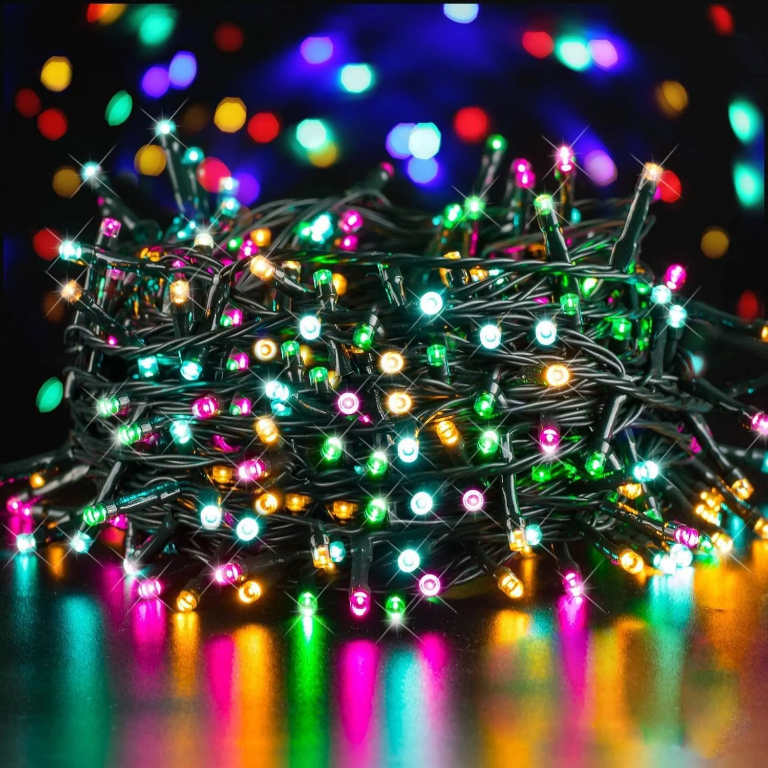 50M 240 LED Diwali Tihar Decorative Fairy String Light Warm White Festival Lights Durable Black Wire Indoor Outdoor Home Balcony Garden Party Decoration.
