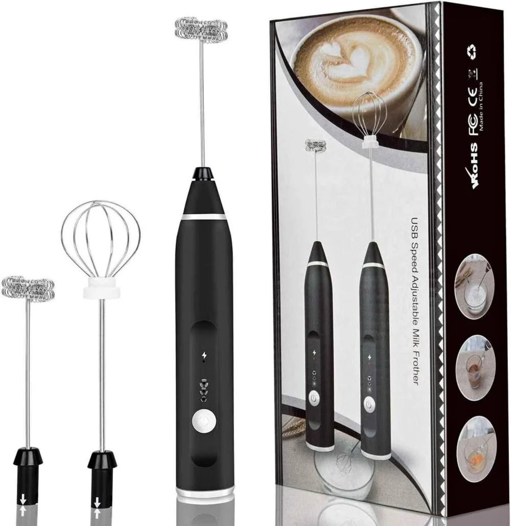 Milk Frother Handheld for Coffee, Electric Hand Foamer Blender for Drink Mixer.