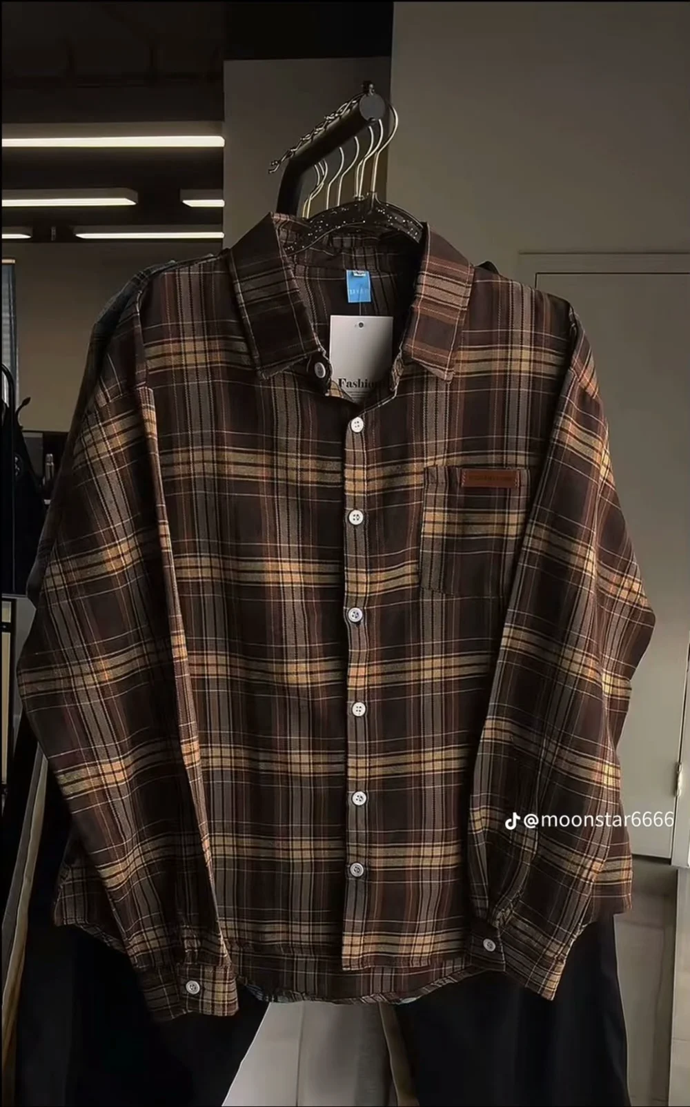 Men’s Brown Checkered Full-Sleeve Shirt
