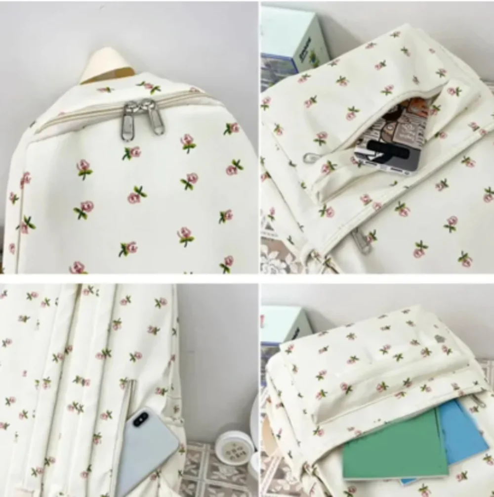 Cute floral backpack with a soft pastel vibe - perfect for everyday use