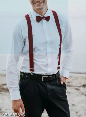 Adjustable Suspenders With Matching Bow Tie For Men/Women