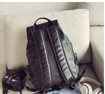 PU Leather Vintage Laptop Backpack College And School Bags For Men And Women