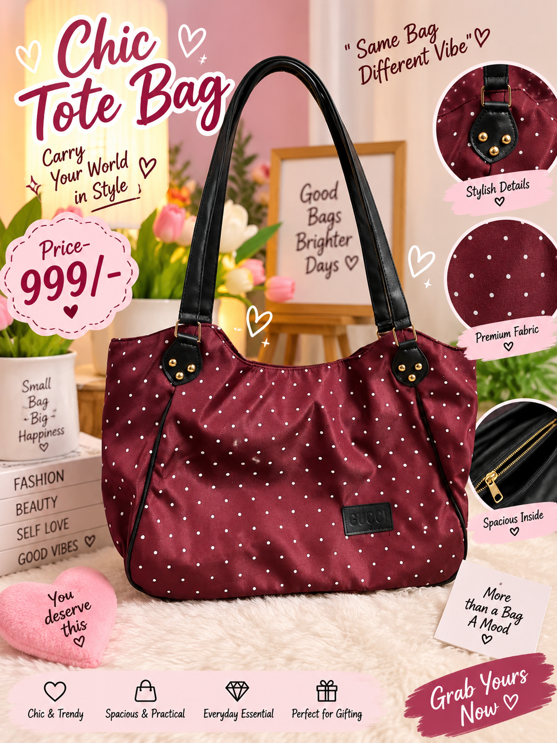 Polkadot tote bag