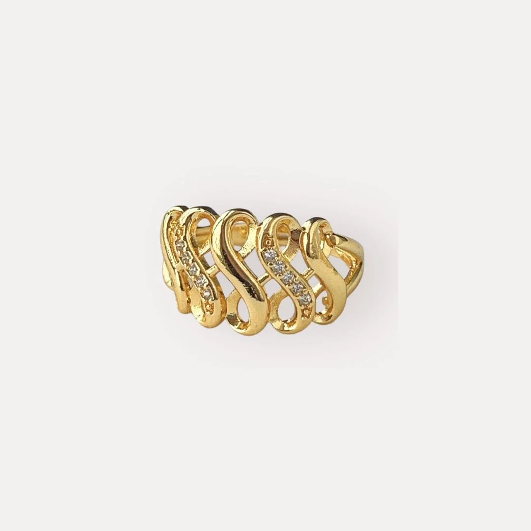 Infinity Wave Crystal Cutout Ring