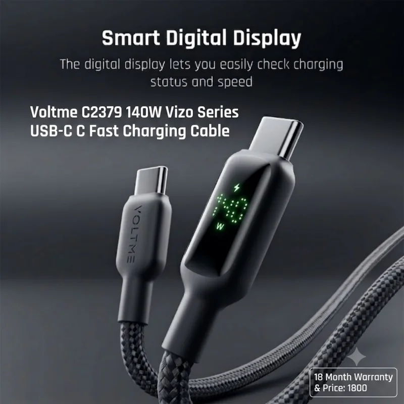Voltme C2379 140w Vizo Series USB-C to USB-C Fast Charging Cable