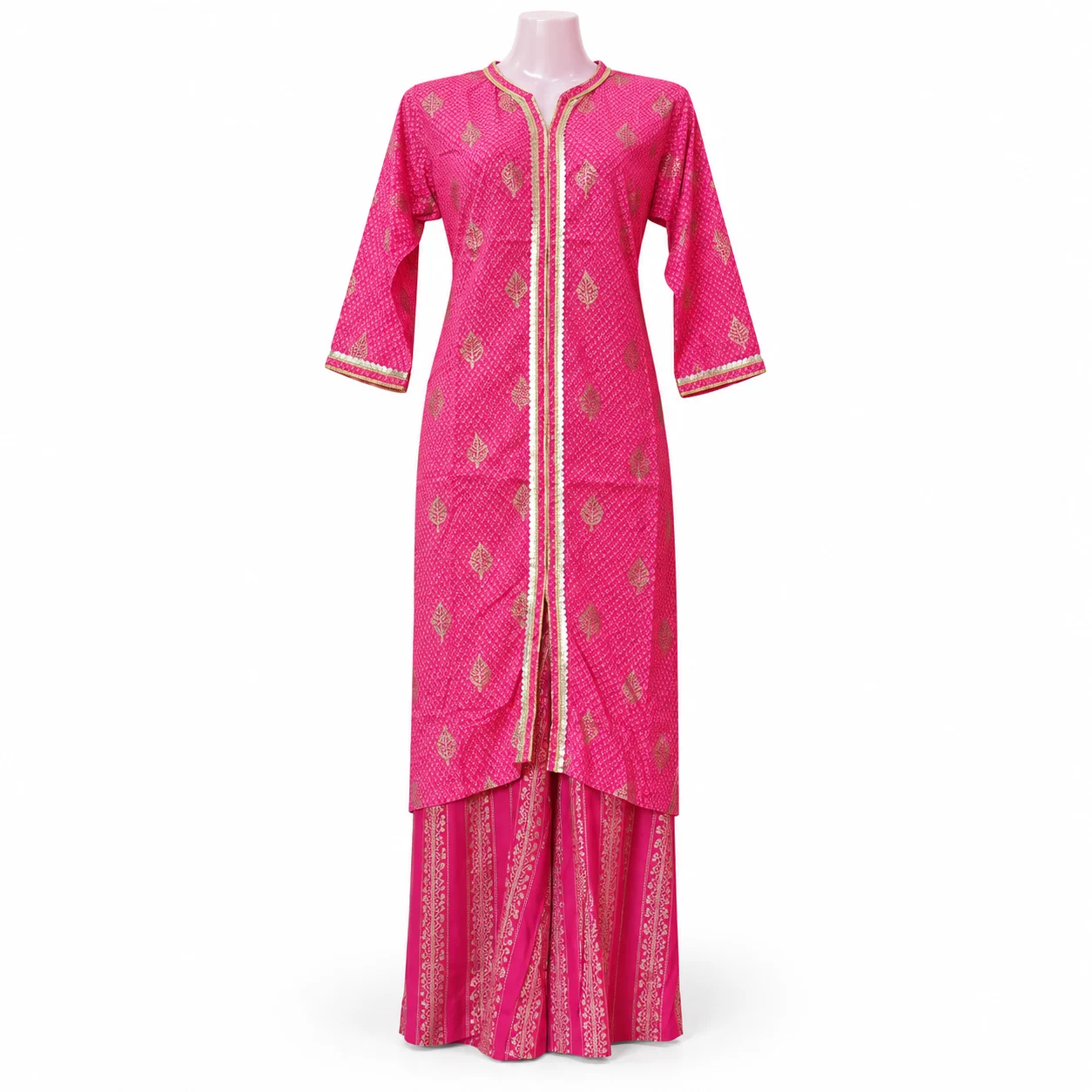 Pink Printed Kurta & Palazzo Set