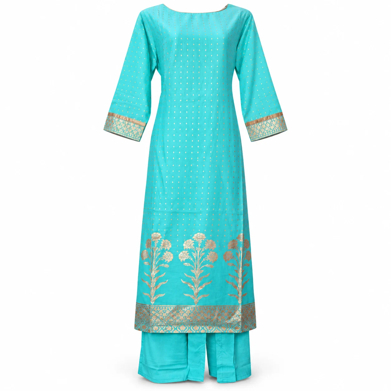 Elegant Blush Floral Kurta Set