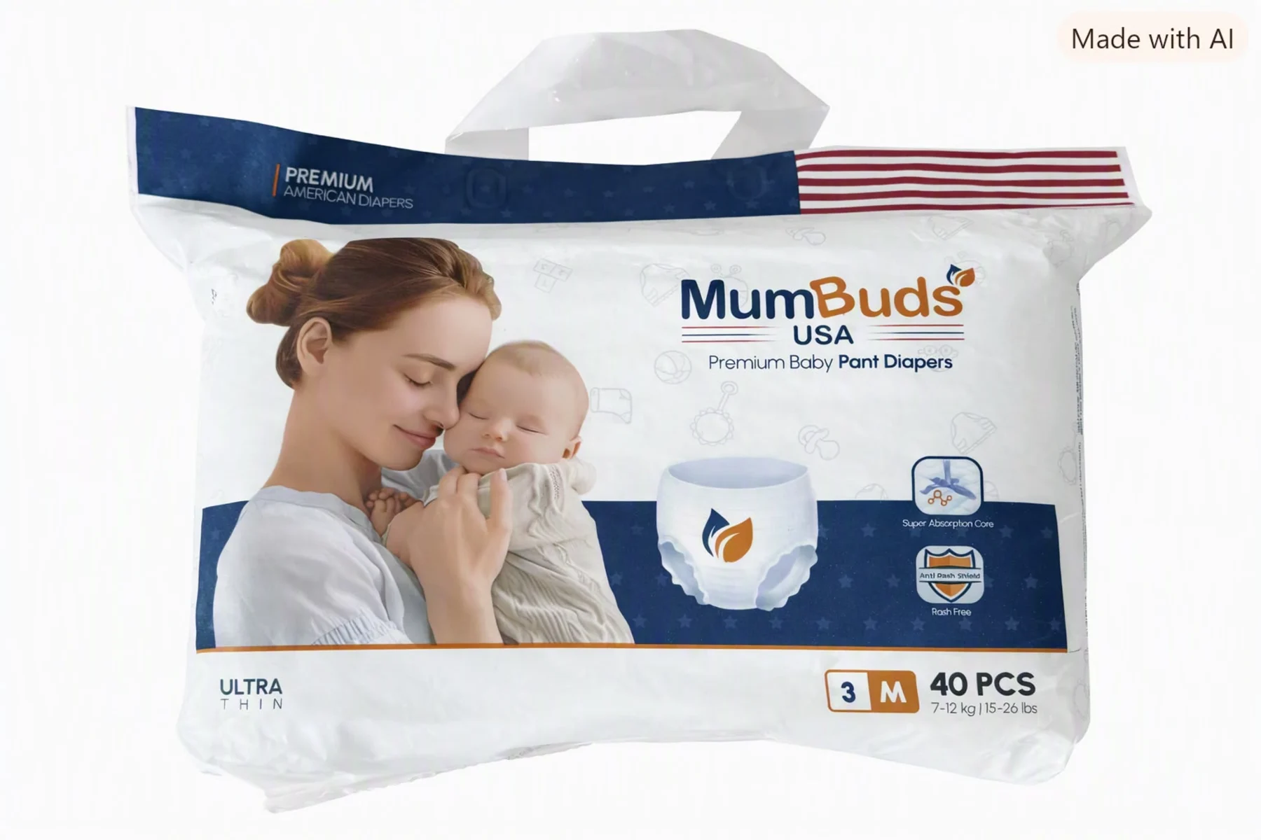 MumBuds Pant Stype Diaper (7-12 kg) M 40