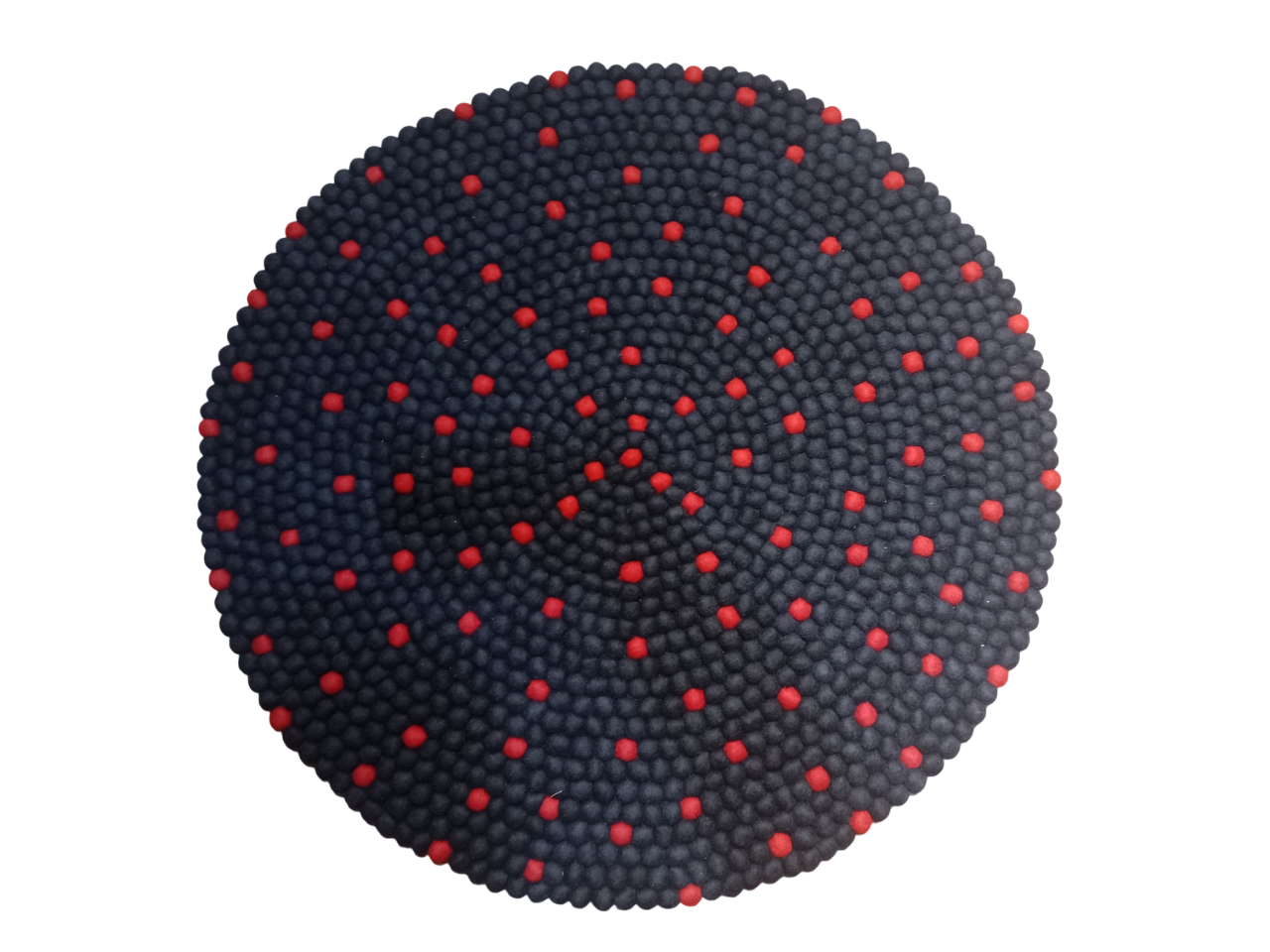 Handmade Navy Blue Wool Felt Ball Rug - 100cm Round Carpet | 100% New Zealand Wool | Eco-Friendly & Reversible