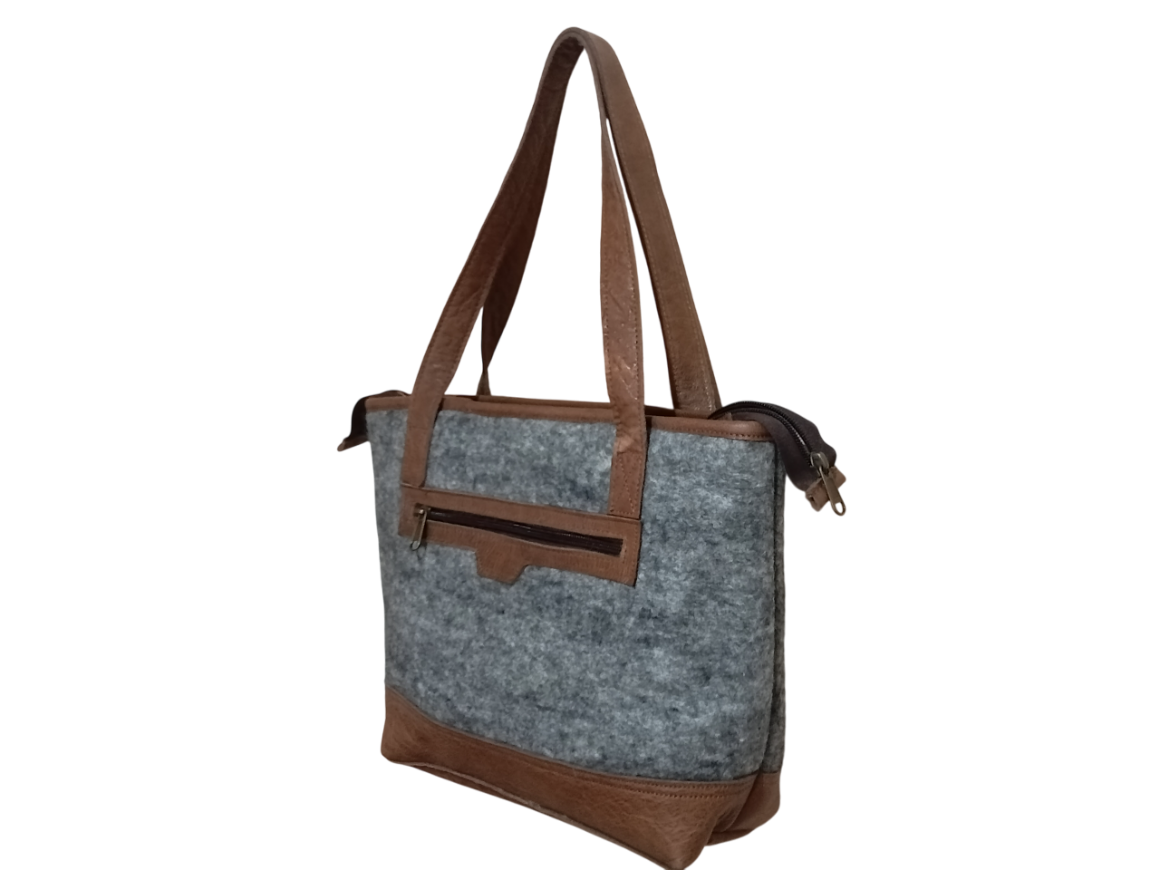 Handcrafted Nepali Felt & Leather Shoulder Bag