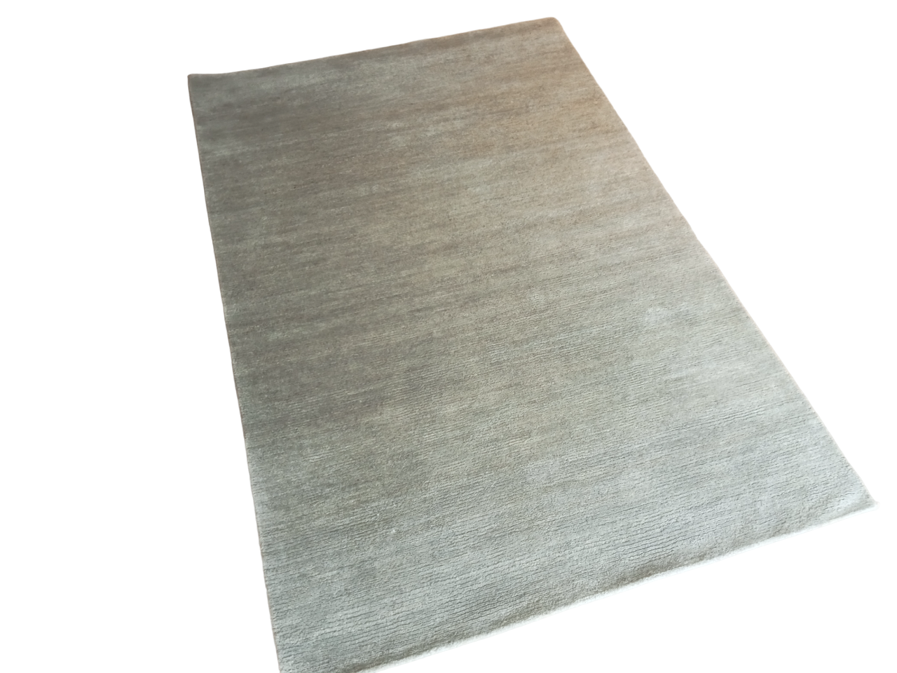 Handmade Nepali Woolen Carpet - Premium Silver Plain Rug (60 Knots) - 4.10 x 5.94 Ft (125x181 Cm)