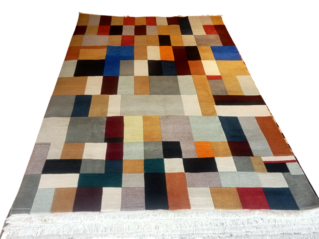 Premium Hand-Knotted Nepali Woolen Carpet (60 Knots) – Traditional Multicolor Rug for Living Room & Bedroom (170 cm x 240 cm / 5.5 x 7.8 Ft)