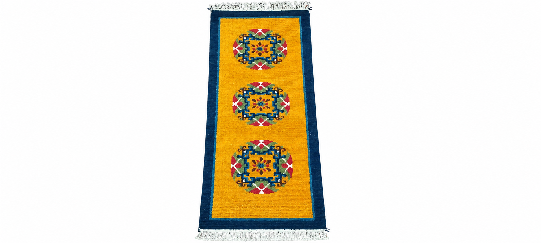 Hand-Knotted Woolen Car Seat mAT ( Set of 3 ) – 1 Long Rear (45x125 cm) & 2 Front Seats (45x45 cm) – Traditional Tibetan Design