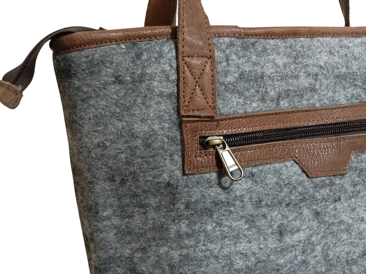 Handcrafted Nepali Felt & Leather Shoulder Bag