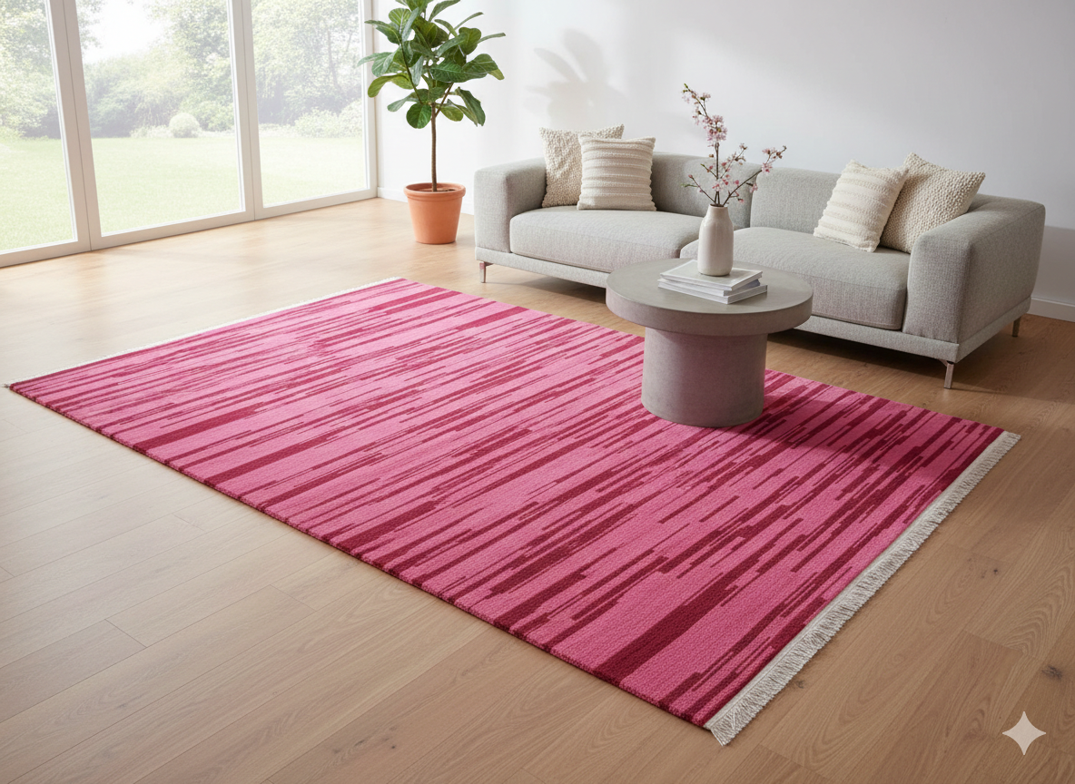 Handmade Nepali Woolen Carpet / Galaincha - Pink Modern Rug (170x240 cm) 60 Knots