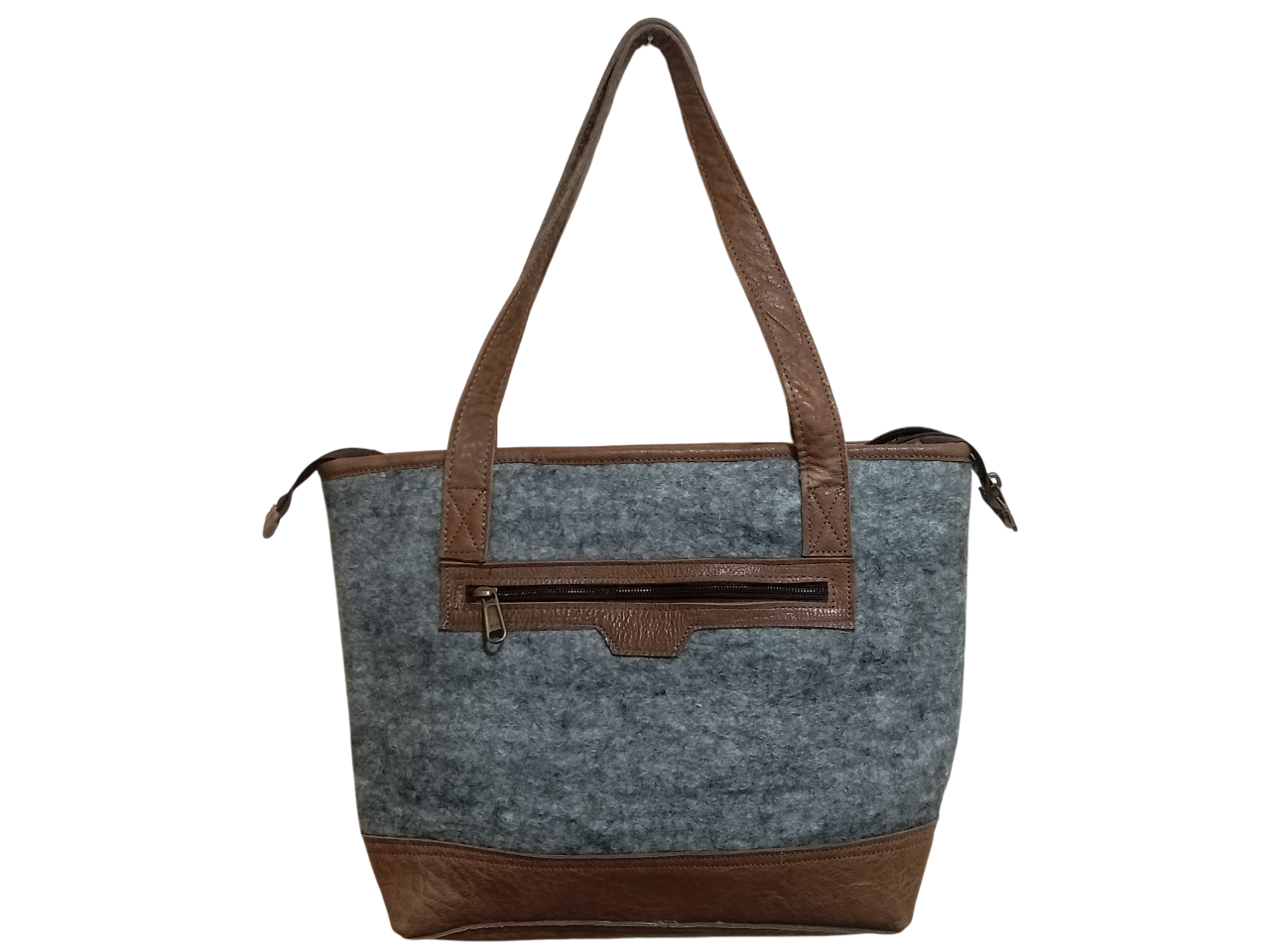 Handcrafted Nepali Felt & Leather Shoulder Bag