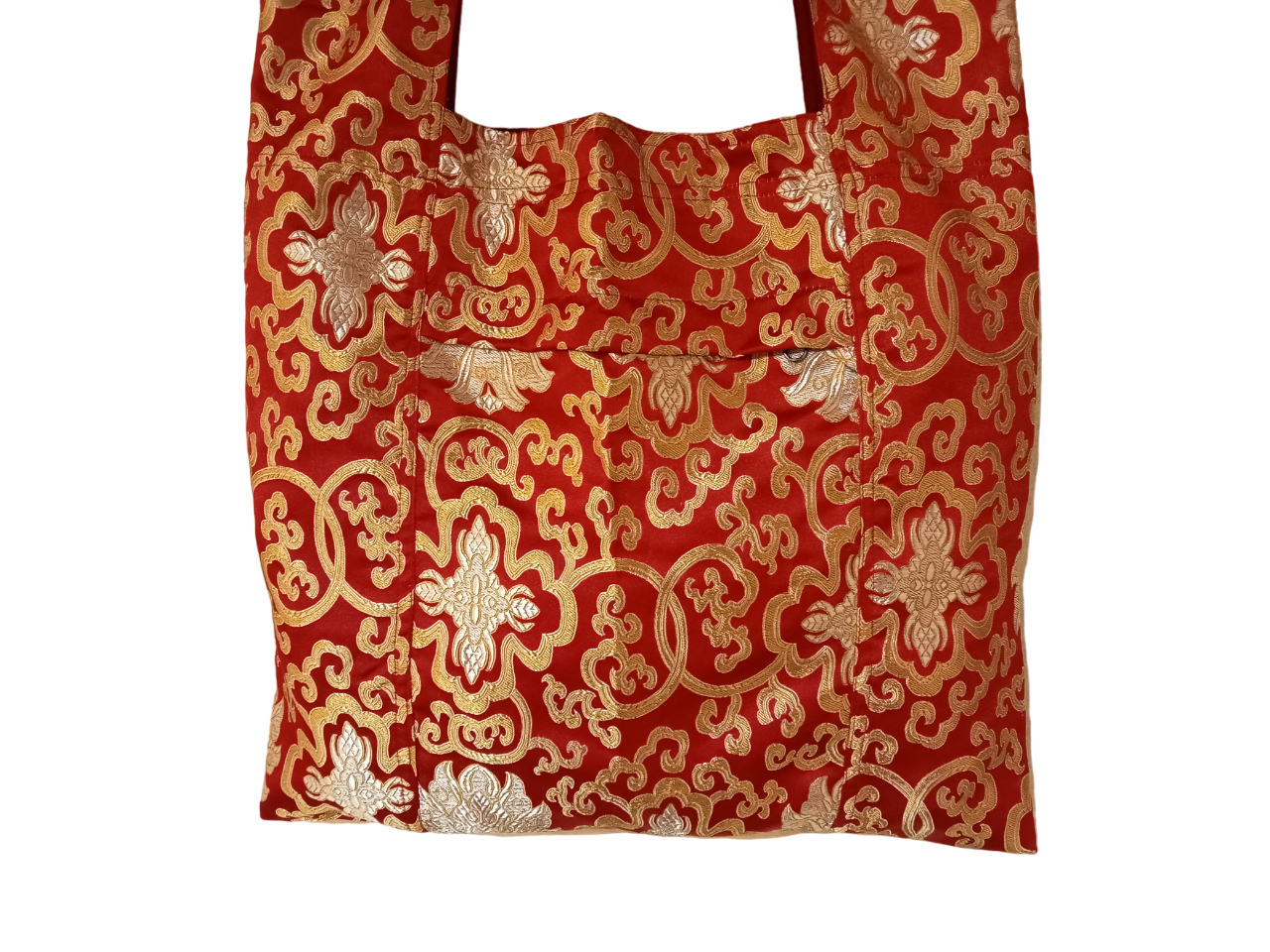 Lightweight Luxury: The Red Brocade Side Carry Bag