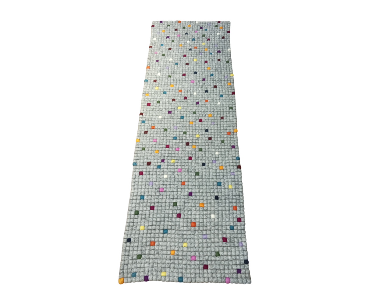 Grey With Multy Color 60 Cm x 180 Cm Felt Ball Carpet for Home/Office/Yoga Mat