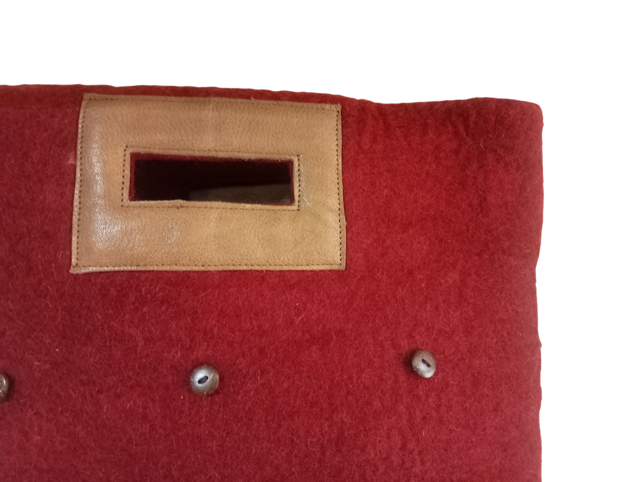 Nepali Felt Shoulder Bag-Handle Bag - Bag-Handcrafted Maroon Elegance