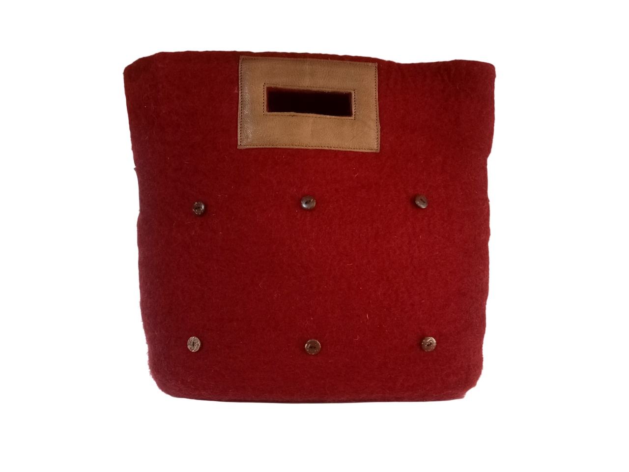 Nepali Felt Shoulder Bag-Handle Bag - Bag-Handcrafted Maroon Elegance
