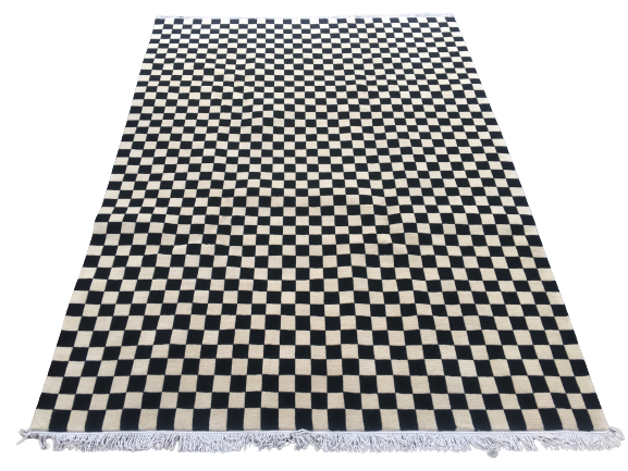 Premium Hand-Knotted Nepali Wool Rug | Light Green Modern Carpet (170x240 cm / 5.58x7.87 Ft) | 60 Knots Tibetan Weave