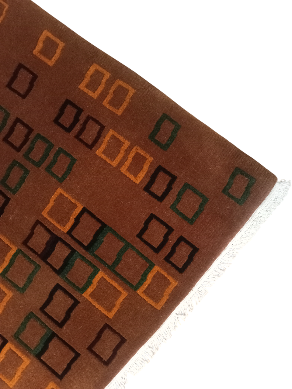 Rusty Modern Nepali Hand-Knotted Galaicha - 60 Knots Woolen Carpet (94 cm x 157 cm)