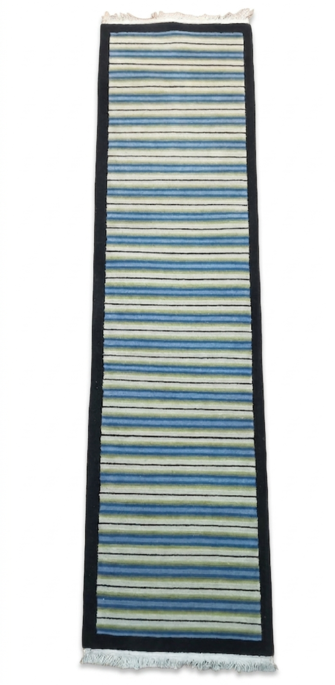 Premium Hand-Knotted Tibetan Wool Rug - Traditional Nepalese Artisan Carpet - 100 Knots - 1.38 ft x 5.28 ft