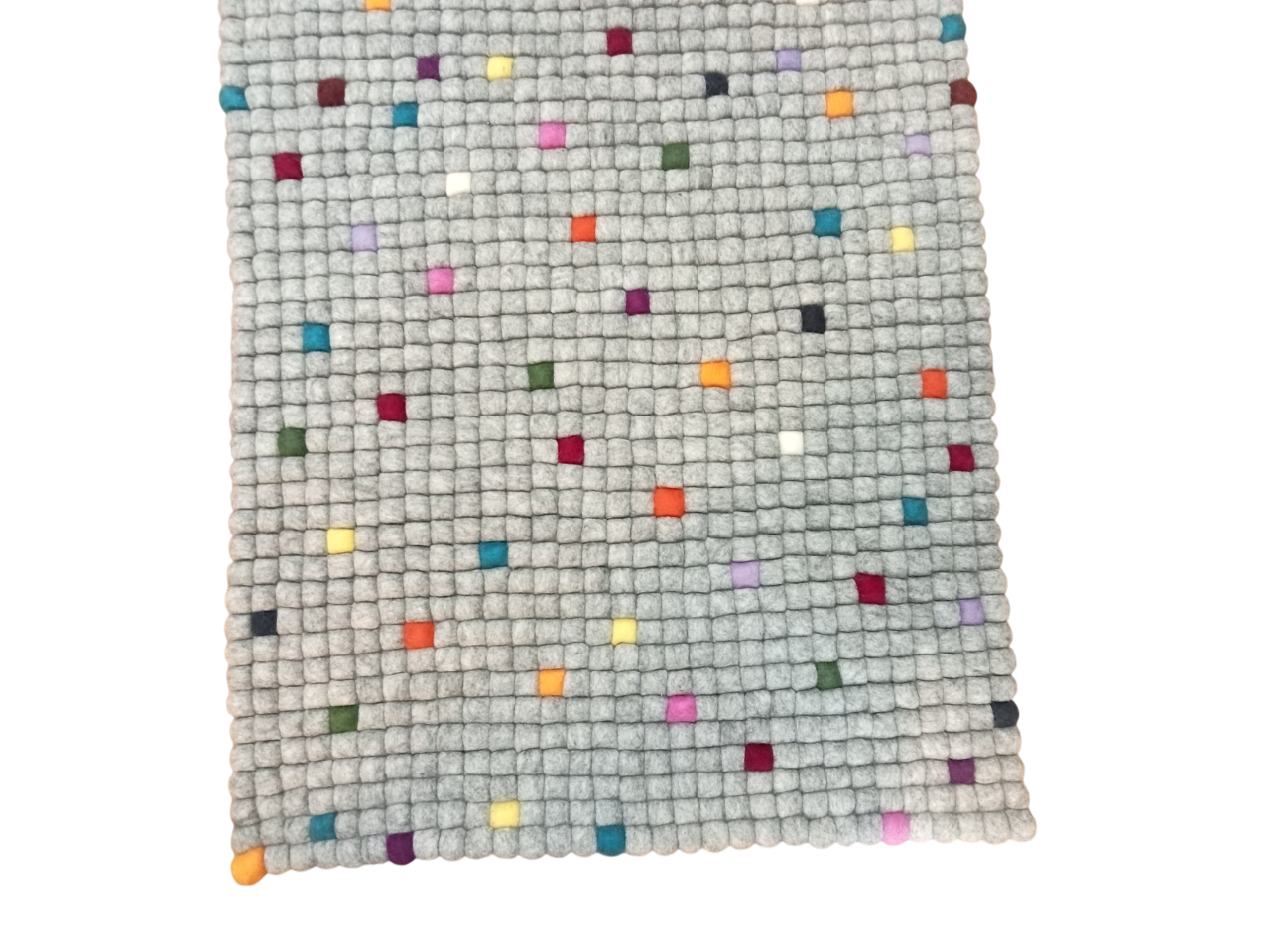 Grey With Multy Color 60 Cm x 180 Cm Felt Ball Carpet for Home/Office/Yoga Mat