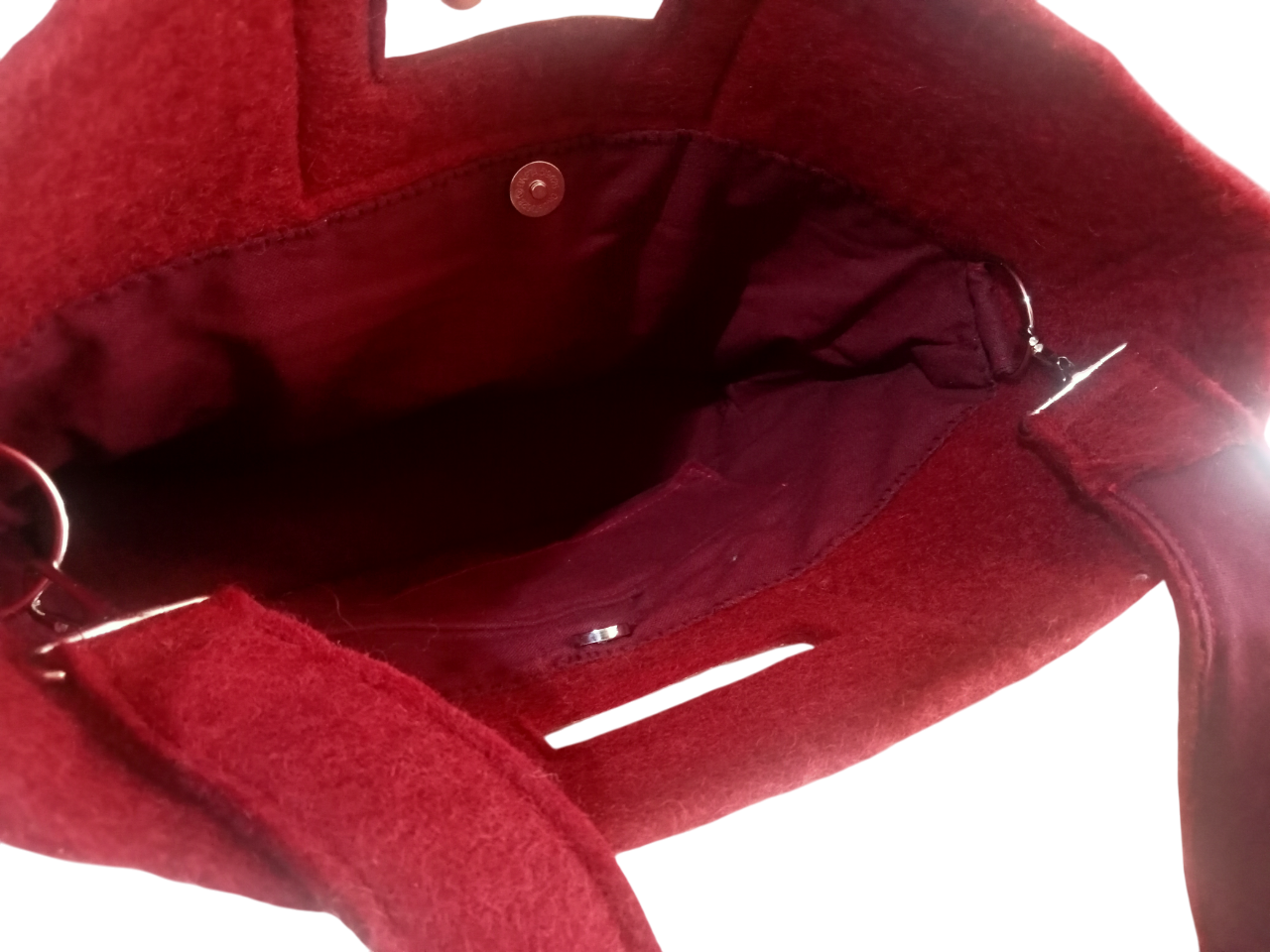 Nepali Felt Shoulder Bag-Handle Bag - Bag-Handcrafted Maroon Elegance