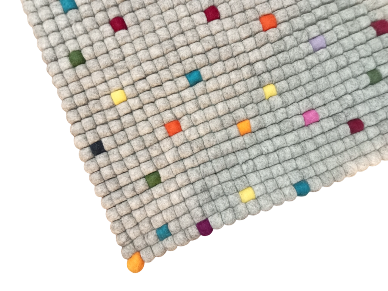 Grey With Multy Color 60 Cm x 180 Cm Felt Ball Carpet for Home/Office/Yoga Mat