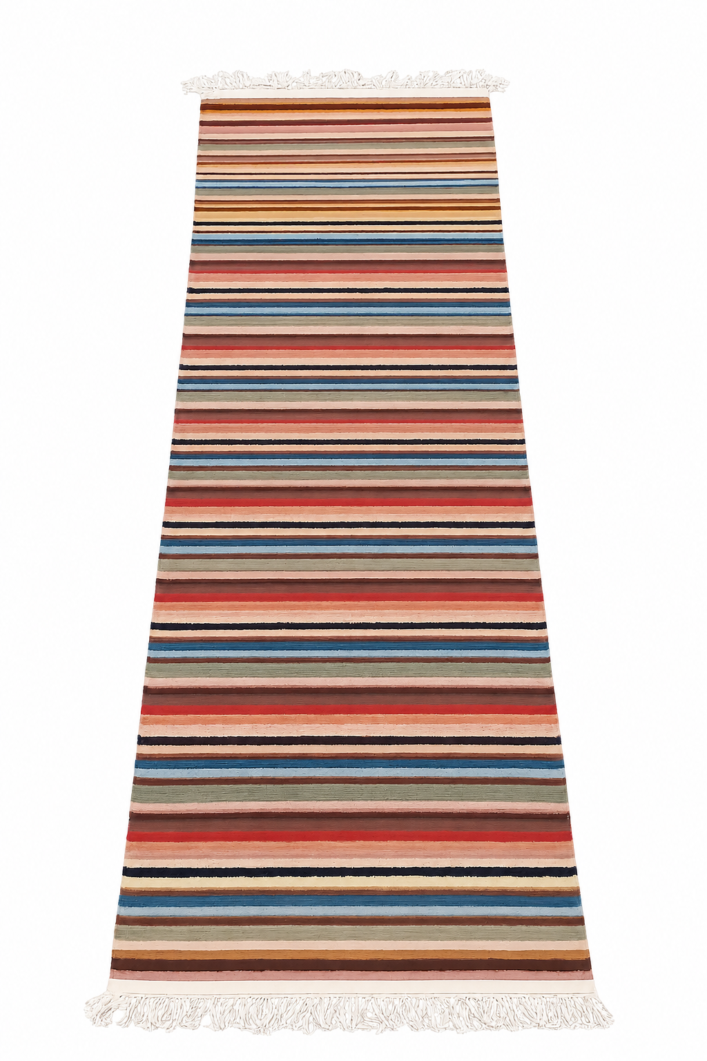 Premium Hand-Knotted Nepali Woolen Carpet Runner (60 Knots) - Traditional Allover Design Multicolor Rug for Hallway & Living Room (62cm x 200cm)