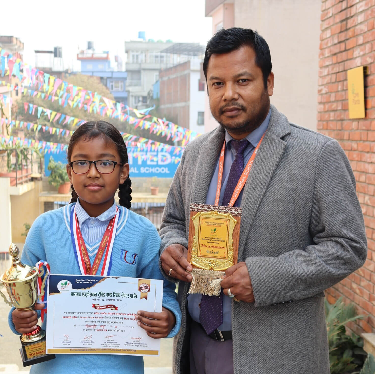 Shiwangi Badu of Class-4 wins Province Level Handwriting Competition in 2025